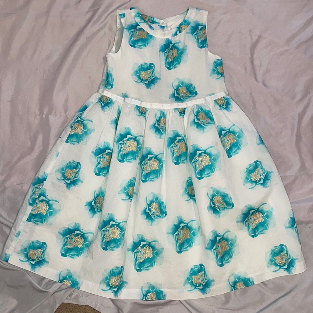 Kids crazy 8 dress green, white, gold size US 5T